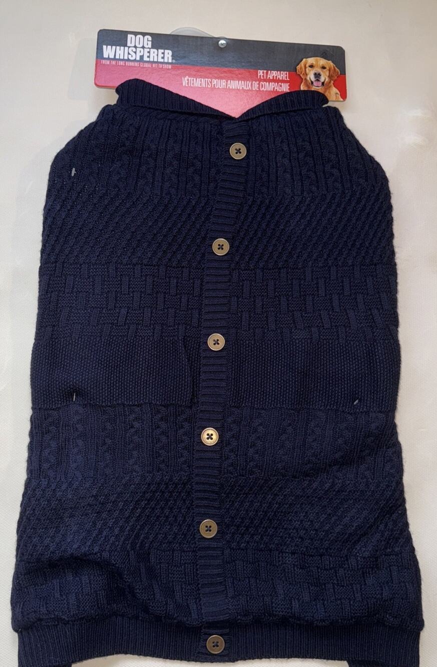 NWT Cesar Millan Dog Whisperer Navy Knit Dog Sweater XXL